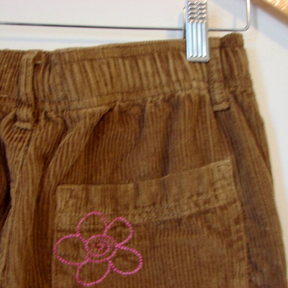 Urban Outfitters Brown Corduroy Beach Pant Floral Embroidered Ankle Crop Small - Picture 12 of 15